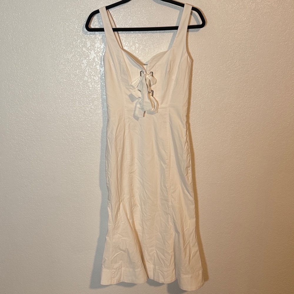 Anthropologie BHLDN Little White Sweetheart Fit & Flare Bow Tie Dress Size XS - Picture 4 of 11